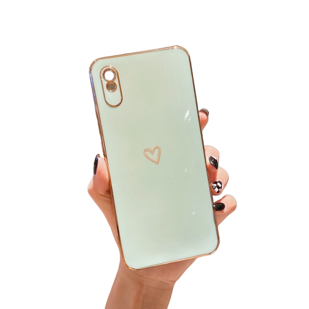 Husa de protectie cu inima pentru Xiaomi Redmi Note 7 verde deschis