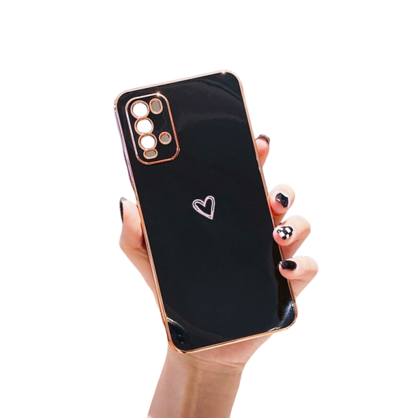 Husa de protectie cu inima pentru Xiaomi Redmi Note 9 negru