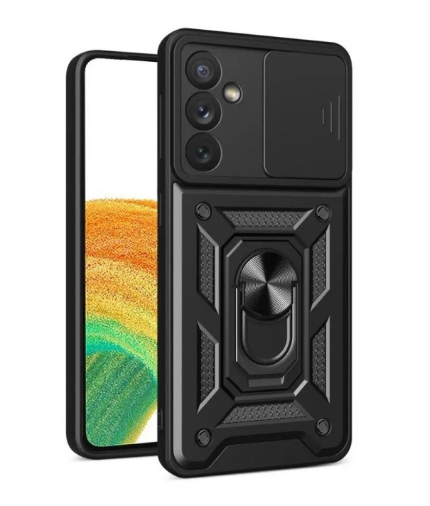 Husa de protectie cu magnet, suport si capac pentru obiectiv pentru Samsung Galaxy A54 5G negru