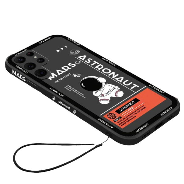 Husa de protectie cu motiv astronaut cu curea pentru Samsung Galaxy S20 FE negru