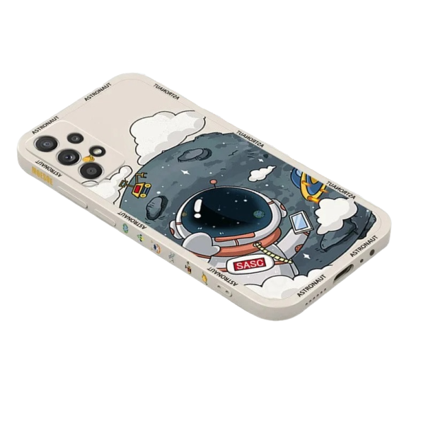 Husa de protectie cu motiv astronaut pentru Samsung Galaxy S20 FE bej