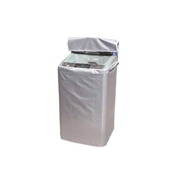 Husă de protecție impermeabilă pentru mașina de spălat 58 × 60 × 90 cm Husă argintie împotriva prafului, soarelui și umidității cu fermoar frontal 1