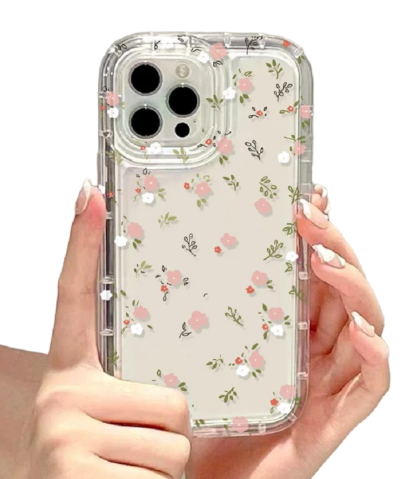 Husa de protectie transparenta cu motiv de flori roz pentru Samsung Galaxy S23 1