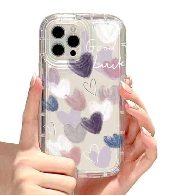 Husa de protectie transparenta cu motivul inimioare violet pentru Samsung Galaxy S23 Plus 1