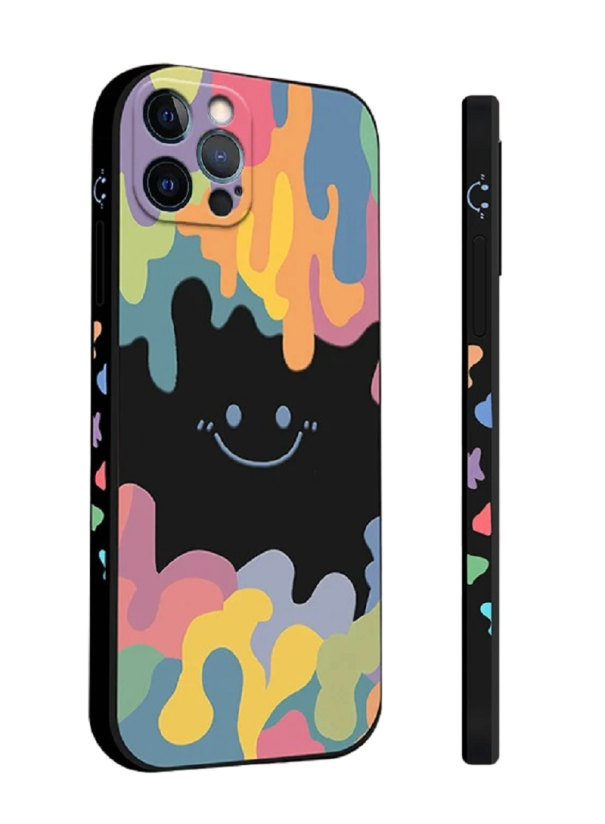 Husa din silicon cu smiley pentru Samsung Galaxy A14, neagra 1