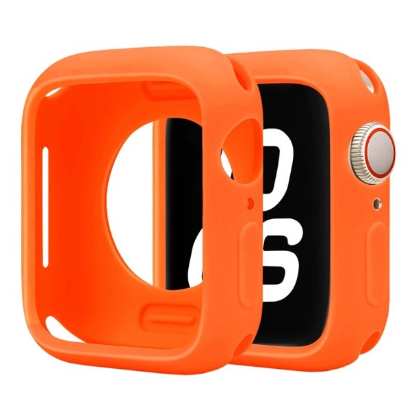 Husă din silicon pentru Apple Watch 42 mm Seria 10 11 Protecție bumper capac iWatch husă din silicon moale husă rezistentă la șocuri portocale