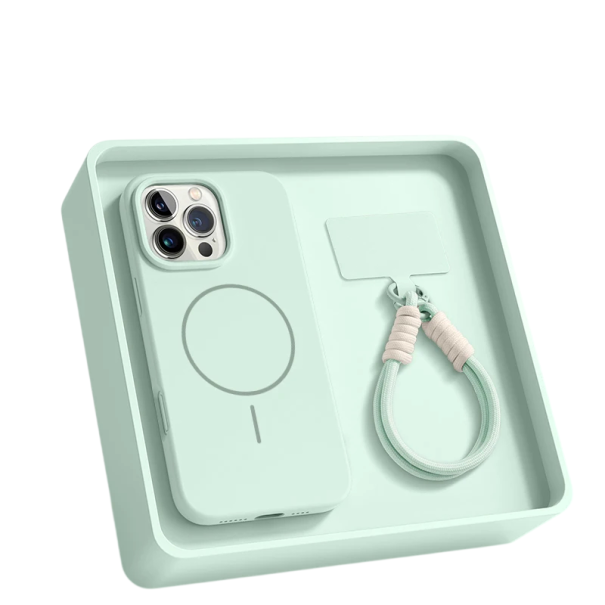 Husă din silicon pentru iPhone 17 Pro cu șnur pentru mână, husă de protecție cu 3 straturi împotriva zgârieturilor și impacturilor verde