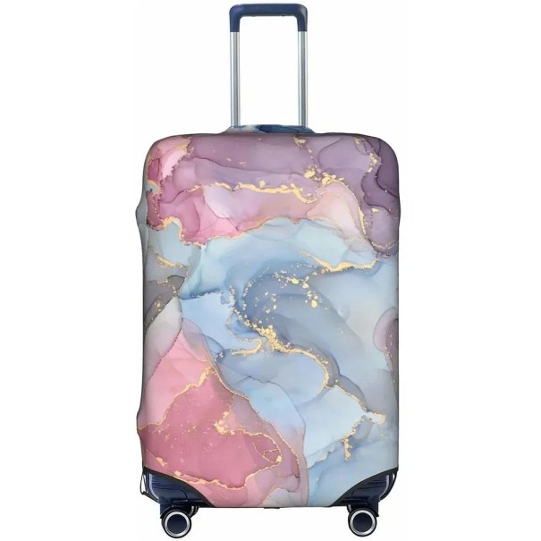 Husă elastică de protecție pentru bagaje de călătorie design elastic 48–53 cm țesătură elastică model marmorat protecția bagajelor în timpul 1
