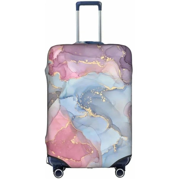 Husă elastică de protecție pentru bagaje de călătorie design elastic 57–63 cm țesătură elastică model marmorat protecția bagajelor în timpul 1