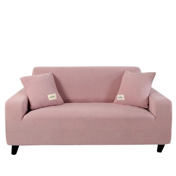 Husă elastică extensibilă pentru canapea cu 2 locuri 135–170 cm Husă de canapea Jacquard Design colorat Protecție canapea roz