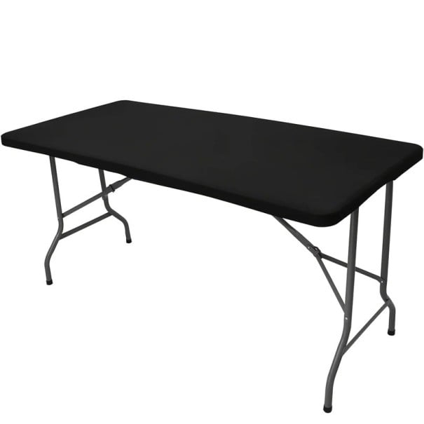 Husă elastică universală din poliester pentru masă dreptunghiulară 76 x 183 cm Husă de protecție pentru masă Acoperire elastică pentru utilizare negru