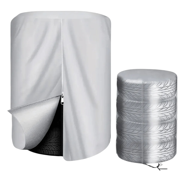 Husă pentru anvelope 73 x 110 cm Husă de protecție rezistentă pentru roți Protector pentru anvelope împotriva prafului, umidității și radiațiilor UV pentru depozitarea roților argint