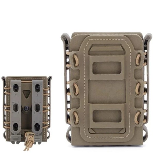 Husă pentru încărcător cu eliberare rapidă pentru AR15 M4 5.56 7.62 9mm Scorpion Husă tactică universală Culori neutre Se atașează la vestă kaki