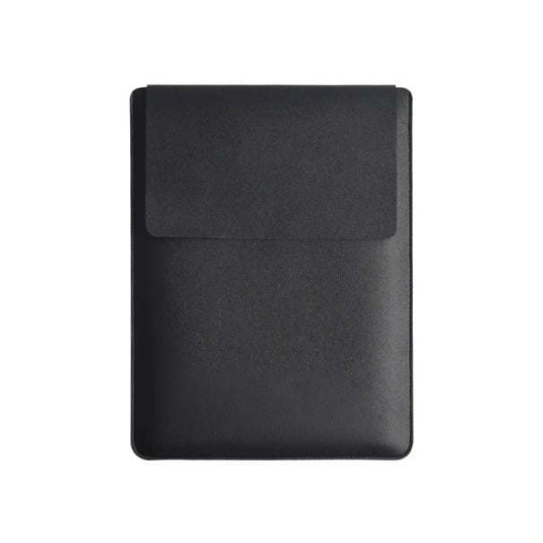 Husă pentru laptop 16" cu funcție de suport pentru mouse 37 x 28 cm piele sintetică și căptușeală moale din pluș pentru birou, școală negru