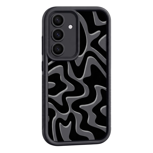 Husă pentru Samsung Galaxy S24 FE Model cu dungi Margini groase și decupaj pentru cameră Material silicon Husa de protecție pentru telefon negru
