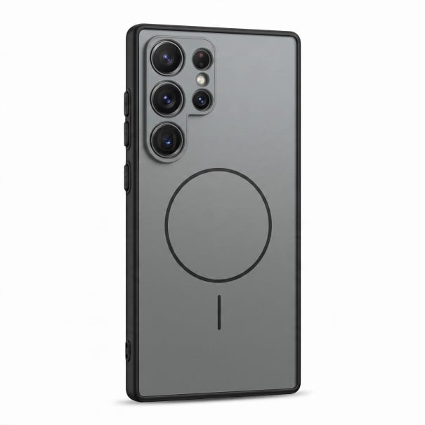 Husă pentru Samsung Galaxy S25 Edge cu suport pentru încărcare magnetică și protecție pentru cameră din policarbonat și TPU Husă magnetică negru