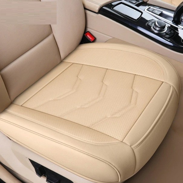 Husa scaun auto universala din piele cu buzunar Husa de protectie auto Piele artificiala premium Scaun confortabil Impermeabil Usor de instalat bej