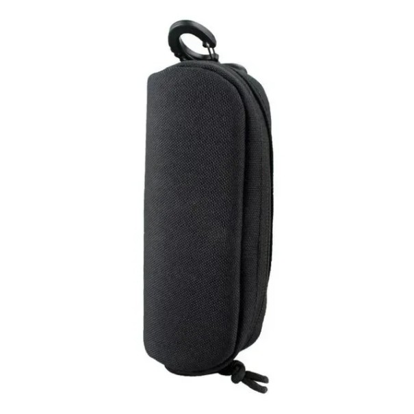 Husă tactică pentru ochelari 17 x 8 x 5 cm, fabricată din nailon 1000D, husă pliabilă rigidă cu carabină, potrivită pentru curea sau rucsac negru