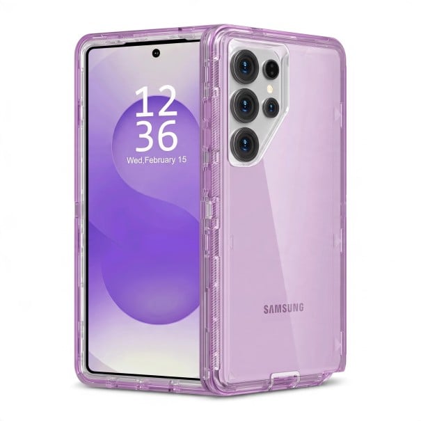 Husă transparentă pentru Samsung Galaxy S26+ Husă rezistentă din PC și TPU Protecție împotriva șocurilor și zgârieturilor Husă clară violet