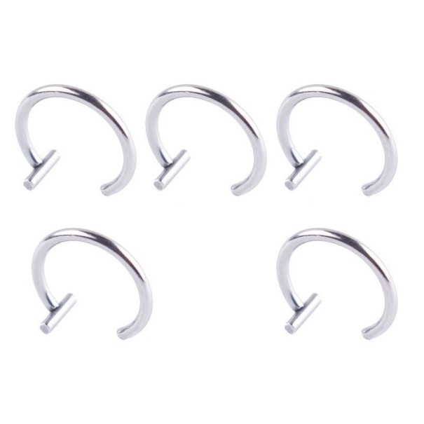 Huulirenkaat 5 kpl hopeinen 10 mm