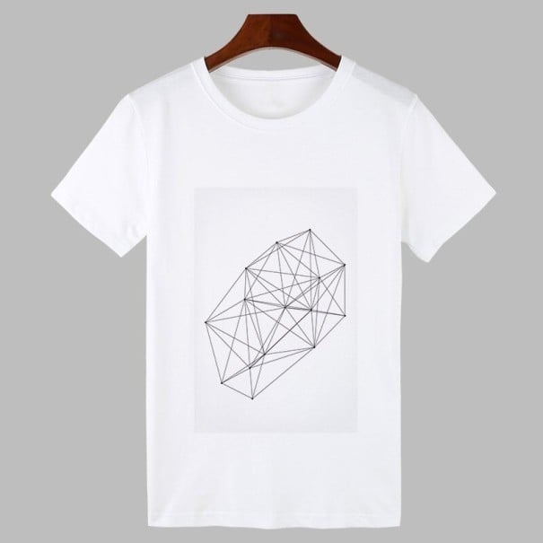 Hvid dame-T-shirt med print B193 XS 4