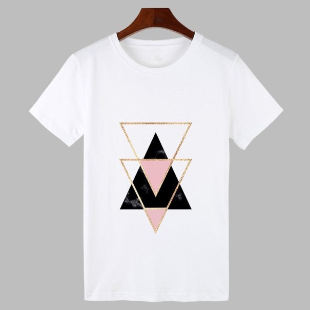 Hvid dame-T-shirt med print B193 M 6
