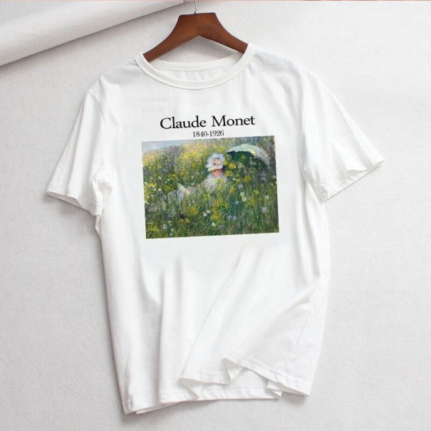 Hvid dame-T-shirt med print B251 S 1