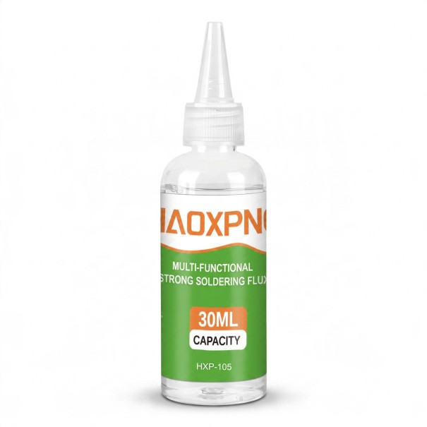 HXP-105 Soldering Flux 30 ml Non-Washable Bottle 10.3 x 3 cm Conical Tip Transparent For Stainless Steel Copper and Nickel Battery Strips 1