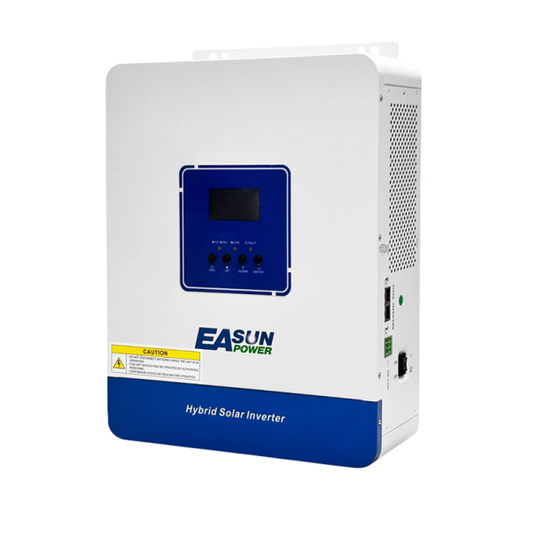 Hybridný solárny menič 2 kW 12 V nabíjanie z AC 100 A a PV pole 2000 W i 500 V DC s WiFi modulom bielo-modrý na fotovoltaiku 1