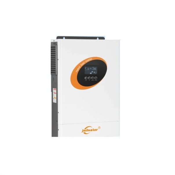 Hybridný solárny menič 4 kW 24 V MPPT nabíjanie 100 A a PV 5000 W a 500 V DC porty RS232 a RS485 a CAN oranžovo-biely s WiFi 1