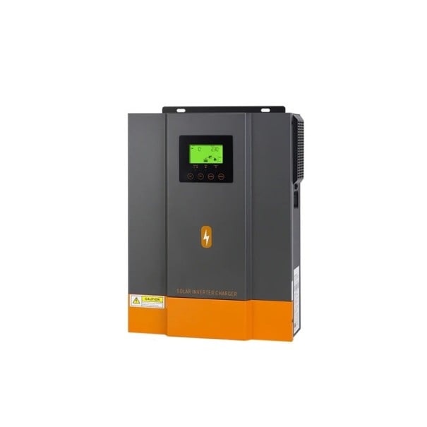 Hybridný solárny menič MPPT 3200 W 24 V výstup 230 V AC nabíjanie 80 A a PV 3200 W rozsah 30-400 V DC oranžovo-šedý bez WiFi 1