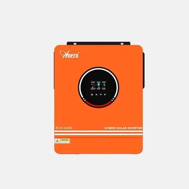 Hybridný solárny menič MPPT 4200 W 24 V dvojitý výstup AC 220-240 V nabíjanie 120 A farebný displej oranžový bez WiFi na fotovoltaiku a dom 1