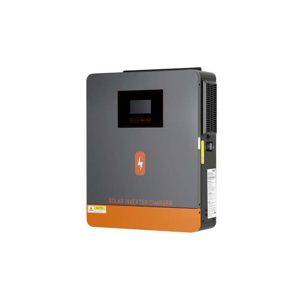Hybridný solárny menič MPPT 4200 W 24 V výstup 230 V AC nabíjanie 120 A a PV 6200 W rozsah 60-450 V DC hmotnosť 7,2 kg šedý 1