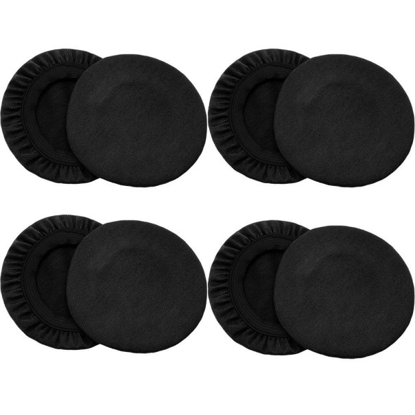 Hygiejniske hovedtelefoncovers 10 cm 4 stk. sort