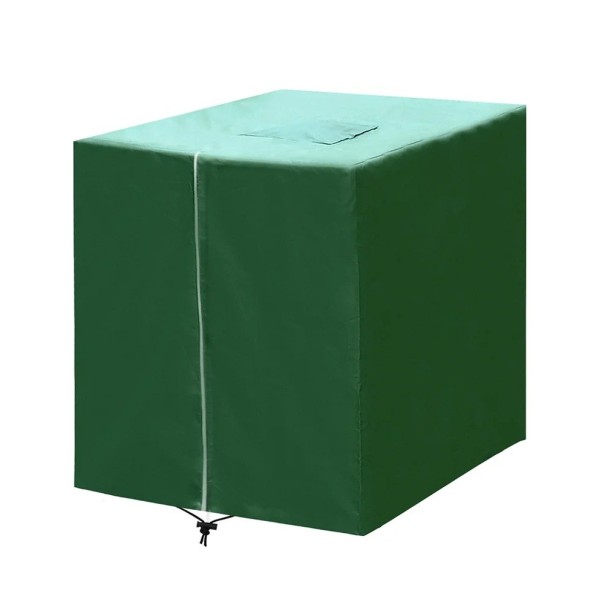 IBC Container Cover 210D Oxford with Zip 120x100x116 cm Waterproof Black-Green Cover for 275 Gallon Tank Sun and Rain Resistant green