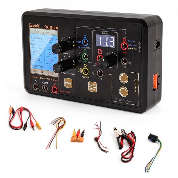 Ignition Tester and Fault Detector QDB-4A 17 x 9.8 x 2.8 cm with LCD Display and PWM Output for Injectors and Stepper Motors Black 1