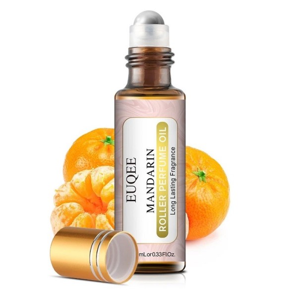 Illatos olaj roll-on applikációs labdával Illóolaj bőrre, diffúzorhoz, aromaterápiához Kis olaj természetes aromával 10 ml Mandarin
