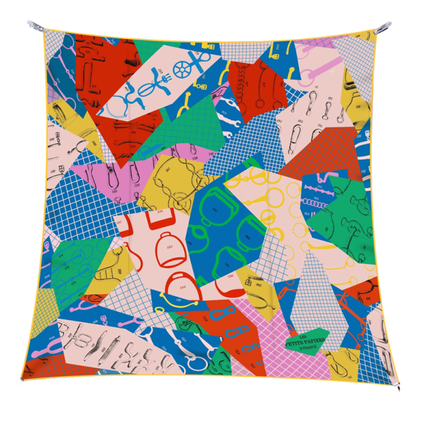 Iloinen neliömäinen naisten huivi Monikäyttöinen muotilisäke Ranskalainen tyyli päähän kaulalle hiuksille keholle Trend neljään vuodenaikaan monivärinen