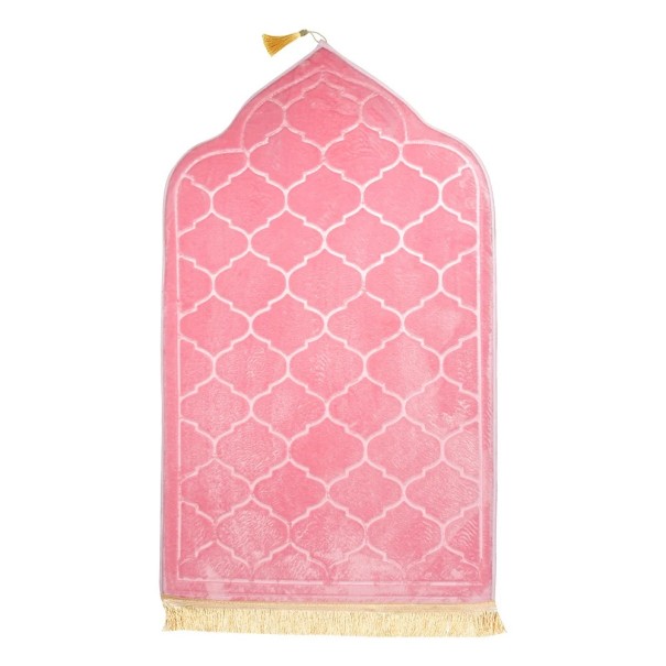 Ima szőnyeg 65 x 110 cm Puha iszlám imaszőnyeg Könnyű összecsukható utazási változat Elegáns kivitel Kényelmes felület az imádkozáshoz rózsaszín