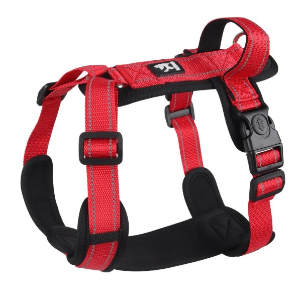 Imbracatura per cani contro la fuga Imbracatura riflettente per cani piccoli e medi Accessori per passeggiate con cani Imbracature leggere per cani con maniglia 2,5 - 5 kg rosso