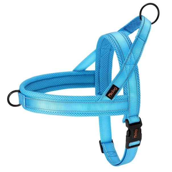 Imbracatura riflettente regolabile con maniglia Imbracatura di sicurezza per cani piccoli e grandi Imbracatura da addestramento morbida e imbottita blu XS