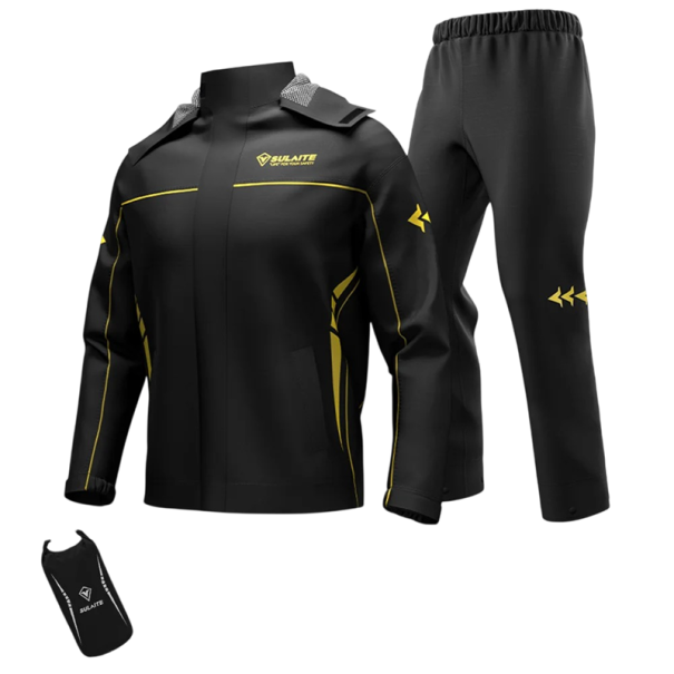 Imperméable de moto complet veste et pantalon unisexe polyester TPU noir protection contre la pluie conduite de moto extérieur XS