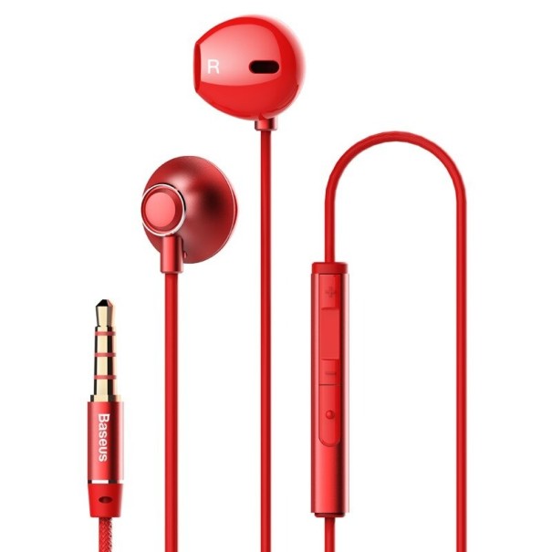 In-ear Bass Headphones with Microphone and In-line Controller Music and Call Control Impedance 32 Ω Length 1.2 m 3.5 mm Jack red