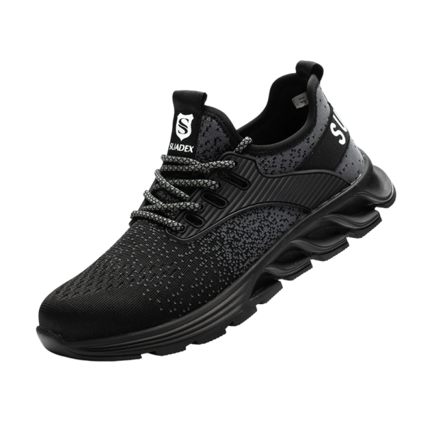 Încălțăminte de lucru unisex cu șireturi, suprafață elastică din țesătură stretch, talpă din phylon, încălțăminte de lucru ușoară pentru utilizare zilnică și muncă negru 48