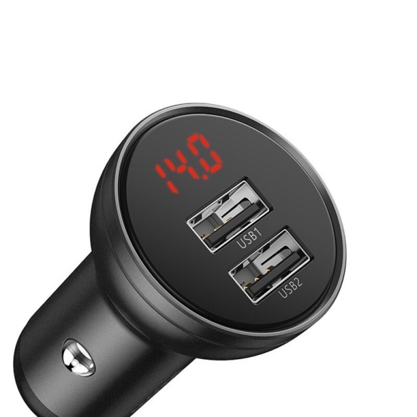 Încărcător auto dual USB 24 W. gri inchis