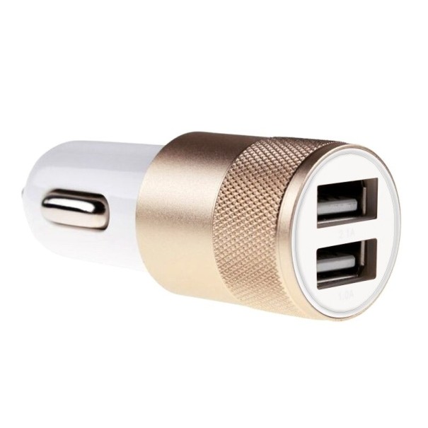 Încărcător auto dual USB K764 aur