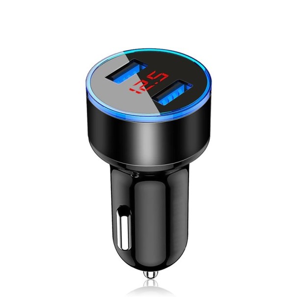 Încărcător auto dual USB negru