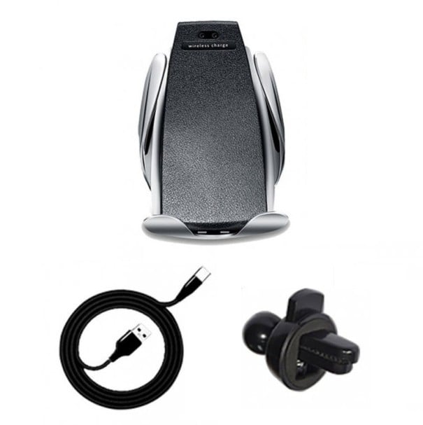 Încărcător wireless de mașină cu suport pentru telefon mobil Putere 10 W Conector USB-C Plastic PC și ABS Suport și cablu USB-C în pachet 1