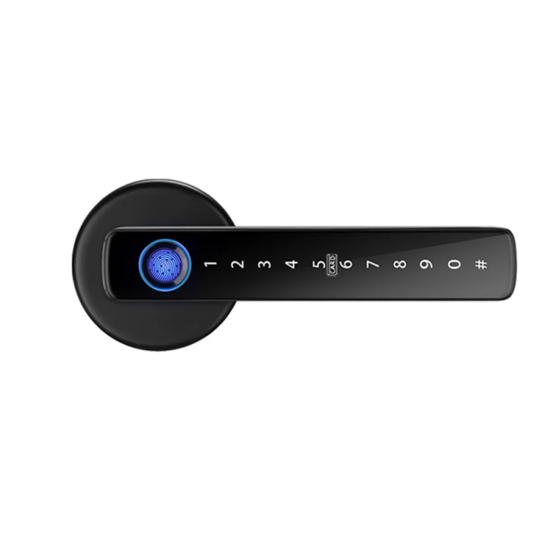 Încuietoare digitală pentru uși cu amprentă digitală, parolă, card IC, aplicație Tuya Smartlife, încuietoare wireless pentru uși din lemn și oțel 35-70 mm negru