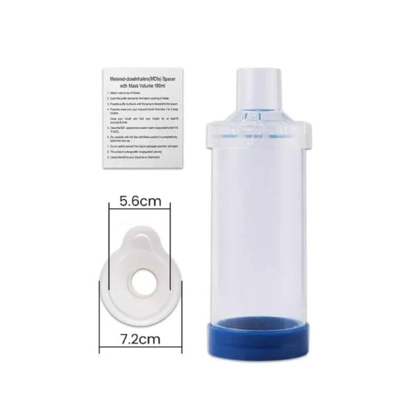 Indåndingskammer til nebulisator med maske størrelse M 5,6 x 7,2 cm aerokammer opbevaringstank forstøver til børn 2–15 år 1